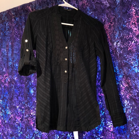 Express Design Studio Black button up blouse - Picture 1 of 4